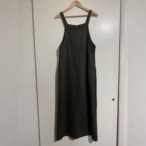 Faded Glory Dark Olive green Maxi overall Dress small